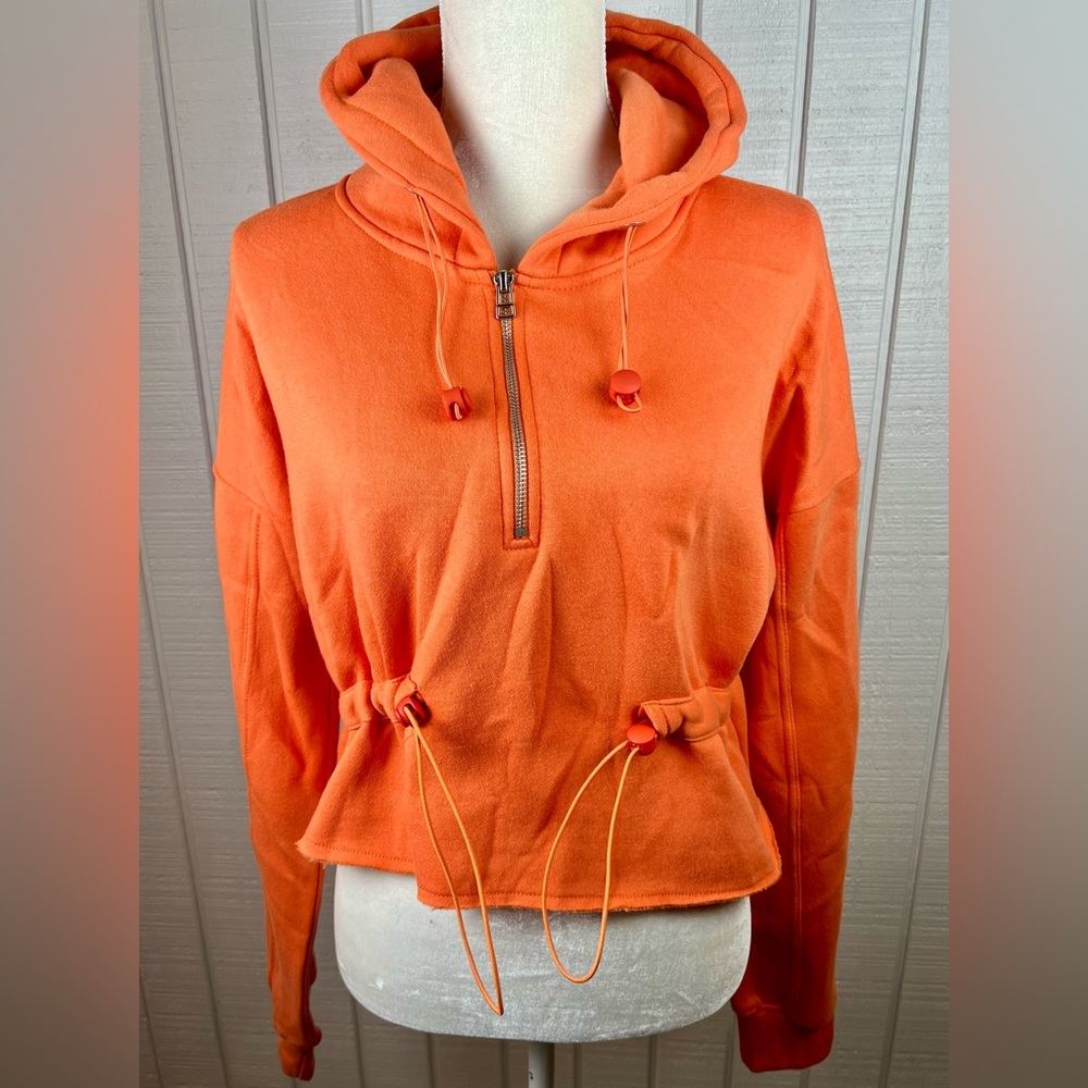 Missguided KXMG Ruched detail Hoody‎ size 6 NWT Orange